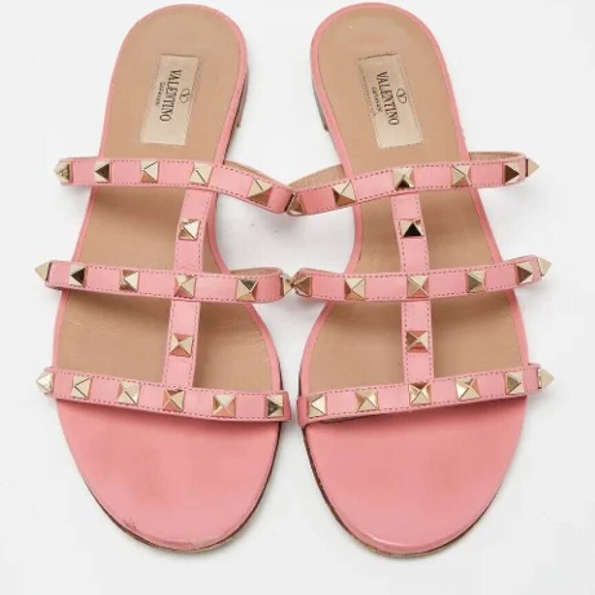 Valentino Vintage Pre-owned Leather flats Pink Dames