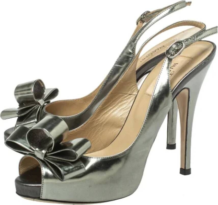 Valentino Vintage Pre-owned Leather heels Gray Dames