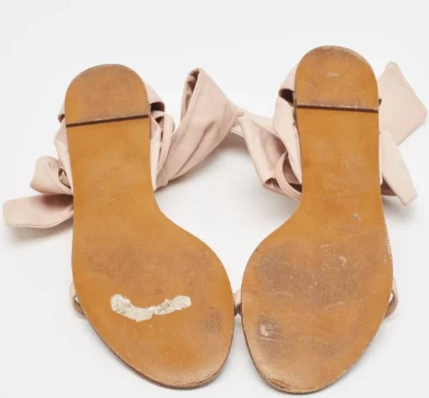 Valentino Vintage Pre-owned Leather sandals Beige Dames