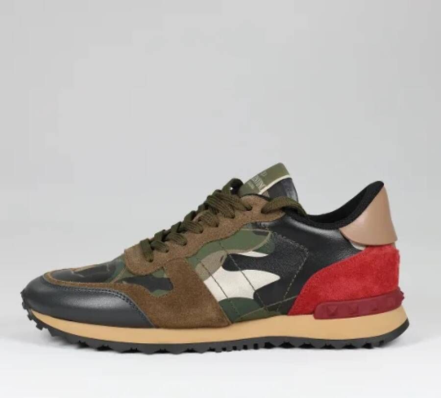 Valentino Vintage Pre-owned Leather sneakers Green Dames