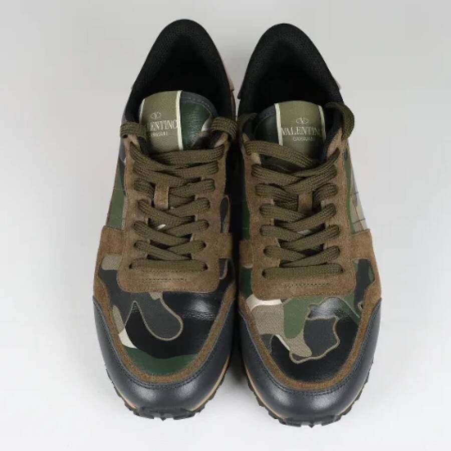 Valentino Vintage Pre-owned Leather sneakers Green Dames