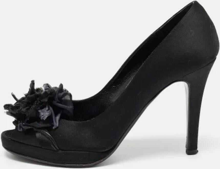 Valentino Vintage Pre-owned Satin heels Black Dames