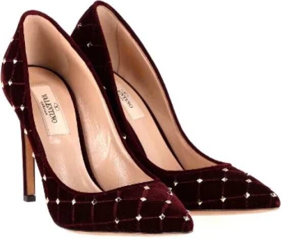 Valentino Vintage Pre-owned Velvet heels Red Dames