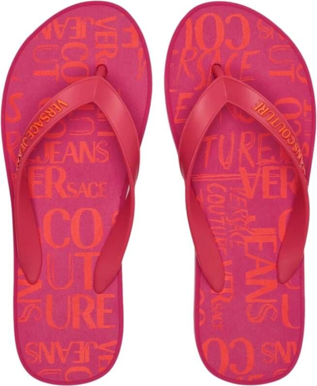 Versace Jeans Couture Printed Slippers Roze Dames