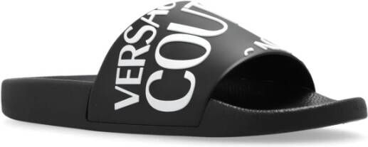 Versace Jeans Couture Slippers met logo Black Dames