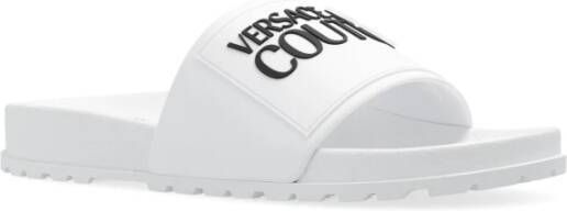 Versace Jeans Couture Slippers met logo White Dames
