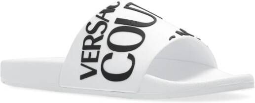 Versace Jeans Couture Slippers met logo White Heren