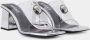 Versace Zilveren PVC Slides met Vierkante Open Neus Gray Dames - Thumbnail 2