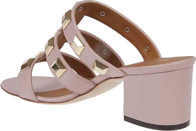 Via Roma 15 Roze Studded Band Mules voor vrouwen Pink Dames