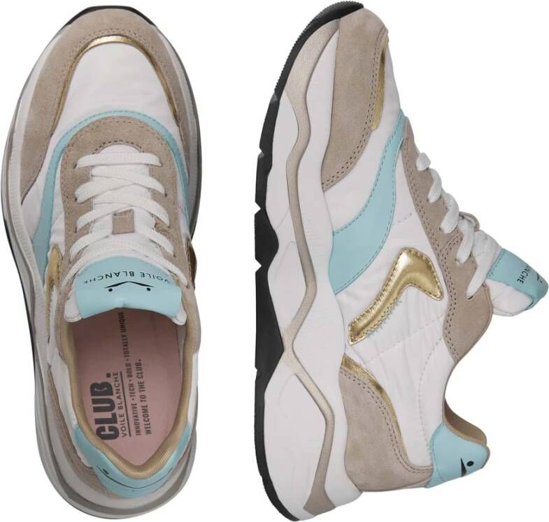 Voile blanche Suede and technical fabric sneakers Club108. Beige Dames