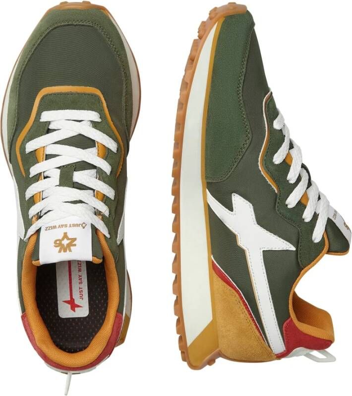 W6Yz Suede and technical fabric sneakers Jet2-Uni. Green Heren