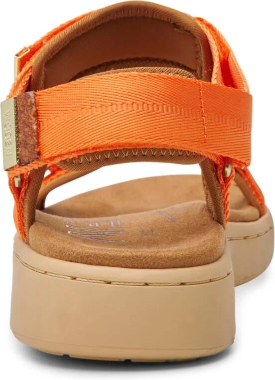 Woden Stijlvolle en Comfortabele Line Sandaal met Verstelbare Bandjes Oranje Dames