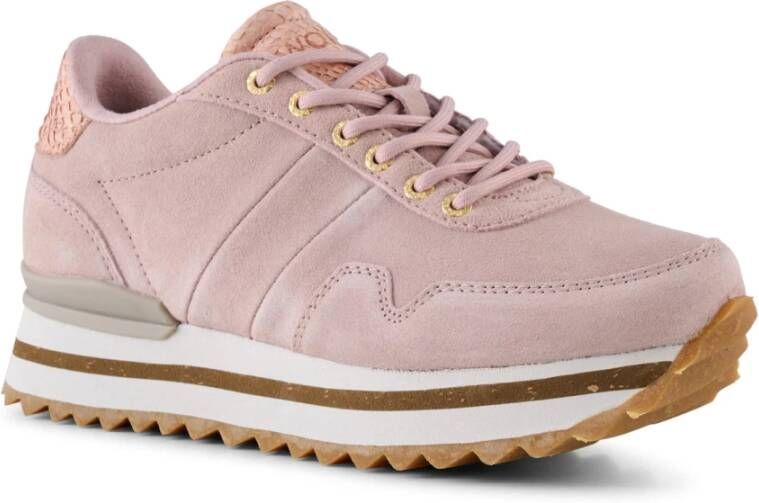 Woden Suede Plateau Sneaker Pink Dames