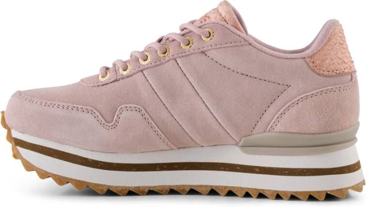 Woden Suede Plateau Sneaker Pink Dames