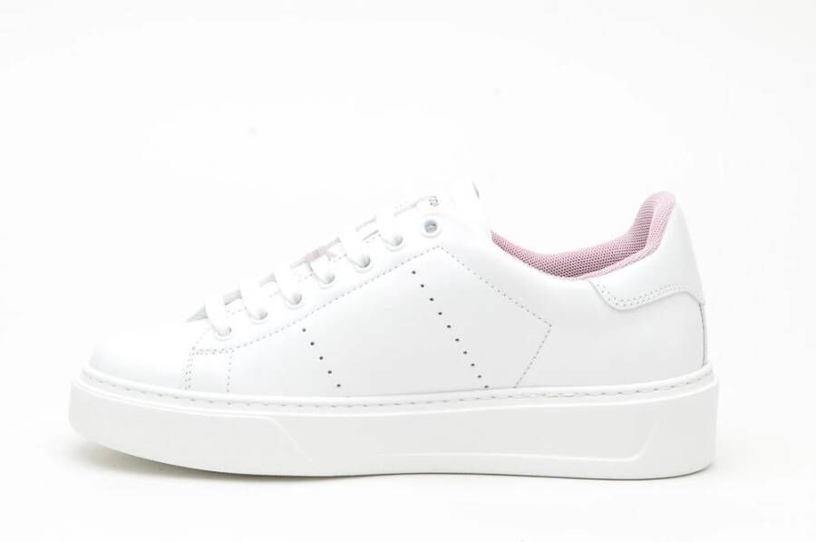 Woolrich Witte en Roze Leren Sneakers White Dames