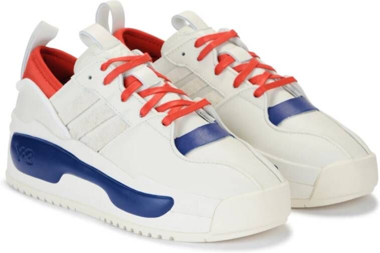 Y-3 Rivalry Leren Sneaker Wit Rood Blauw White Heren