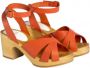 Youyou Gouden Stud High Heel Sandalen Orange Dames - Thumbnail 2