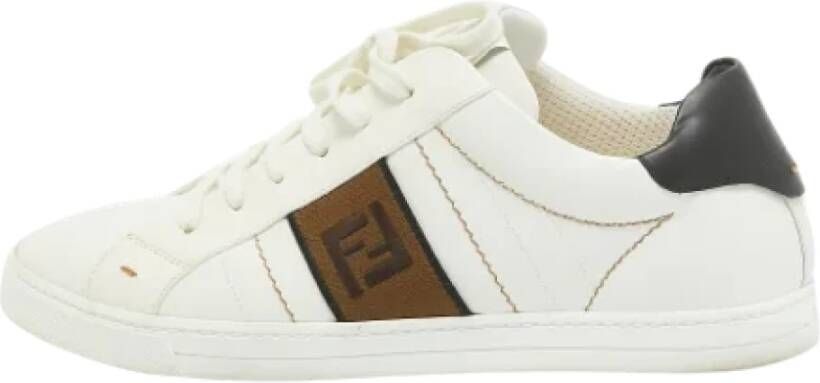 Fendi Vintage Pre-owned Leather sneakers White Heren