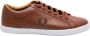 Fred Perry Tan Leren Vulcanised Trainers Brown Unisex - Thumbnail 6