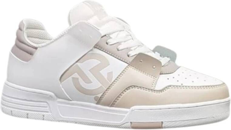 Gaëlle Paris Heren Sneakers met logo en vetersluiting Beige Heren