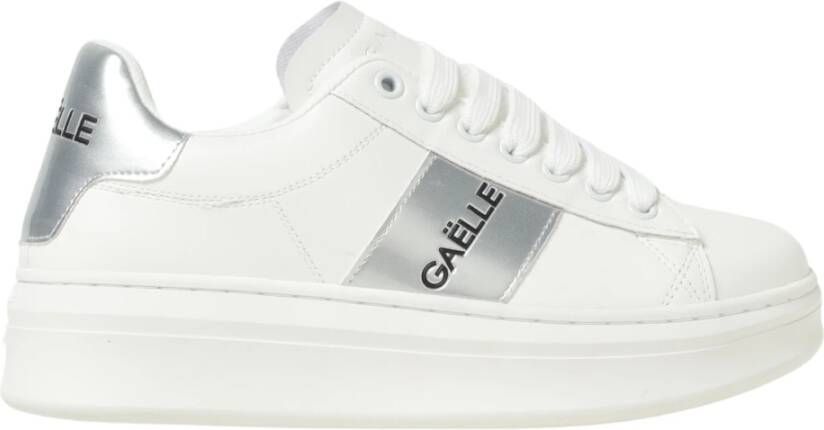 Gaëlle Paris Witte Sneaker met Metallic Zilveren Achterkant White Dames