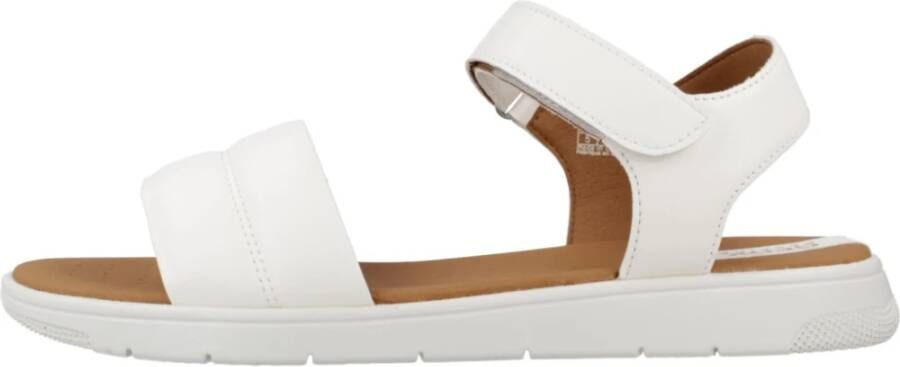Geox Stijlvolle platte sandalen voor vrouwen White Dames