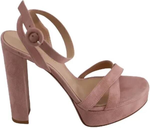 Gianvito Rossi Pre-owned Suede sandals Pink Dames