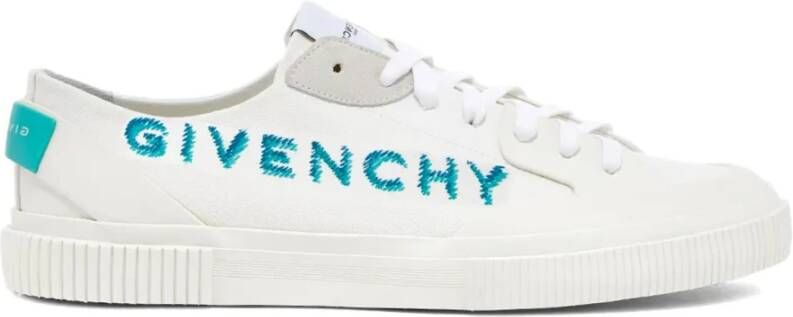 Givenchy Canvas Sneakers Blauwe Details Comfortabel en Duurzaam White Heren