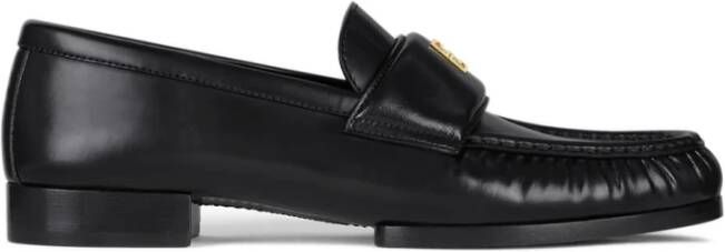 Givenchy Zwarte leren platte schoenen Black Dames