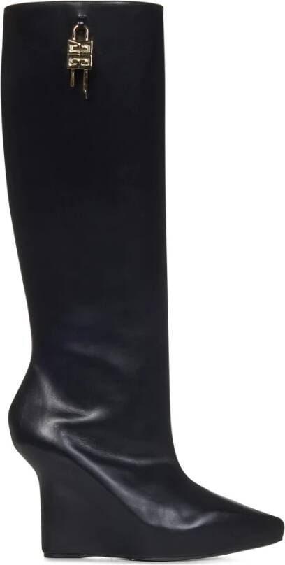 Givenchy Zwarte Slip-on Laarzen met G-Lock Hangslot Zwart Dames