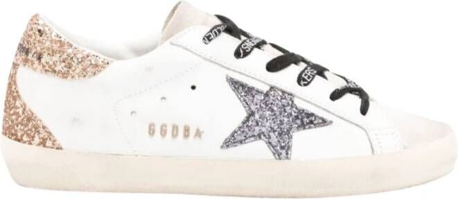 Golden Goose Glitter Ster Hak Leren Sneakers White Dames