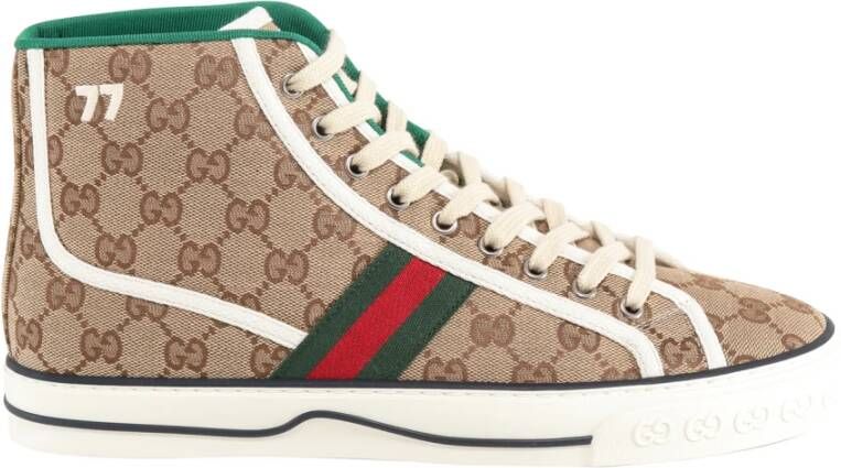 Gucci Beige Sneakers Lace-up GG Logo Beige Heren