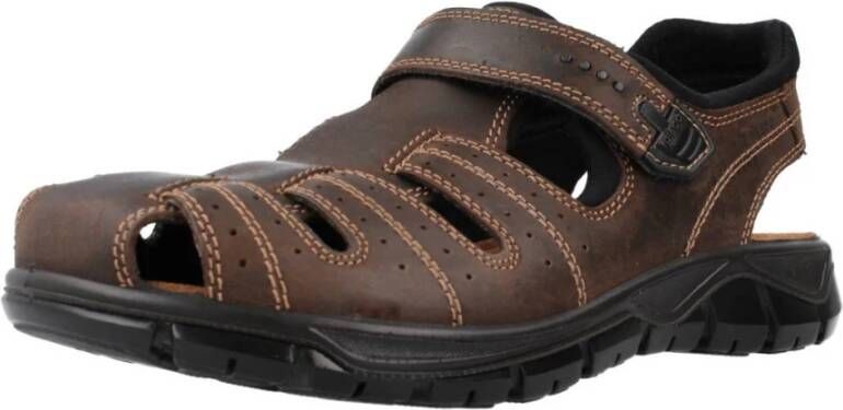 IGI&Co Velcro Platte Sandalen voor Mannen Brown Heren