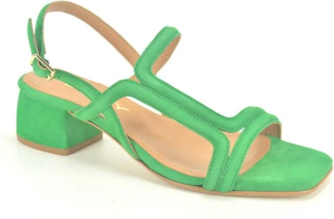 Jhay Groene hoge hak sandalen Green Dames