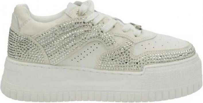 Juicy Couture Witte sneakers met kristallen en plateau White Dames
