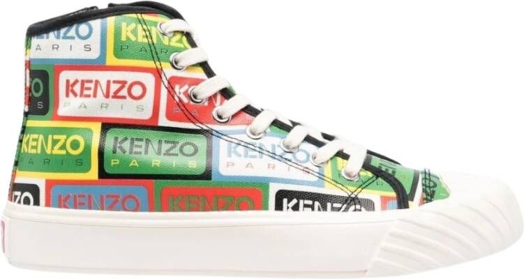 Kenzo Hoge sneakers met all-over logo print Groen Heren - Foto 1