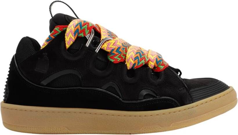 Lanvin Zwarte Suède Sneakers Black Heren