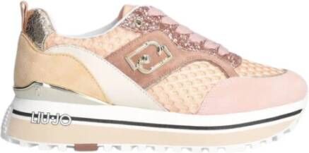 Liu Jo Glitter Papaya Gold Pink Sneakers Pink Dames