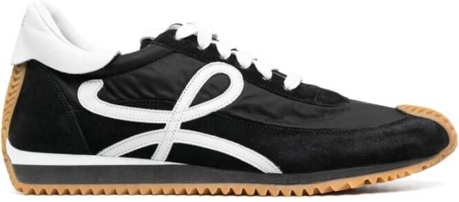 Loewe Zwart Wit Nylon Suede Runner Sneakers Black Heren