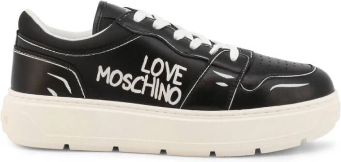 Love Moschino Dames Leren Sneakers Lente Zomer Collectie Zwart Dames