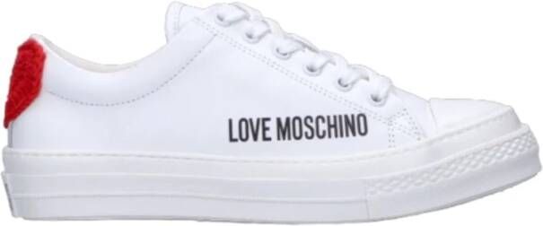 Love Moschino Modieuze Sneakers Sneakerd.vulc40 Vitello Bian Rosso Ja15914G0Giar White Dames