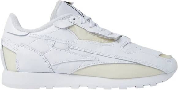 Maison Margiela Witte Lage Sneakers van Leer met Geperforeerde Details White