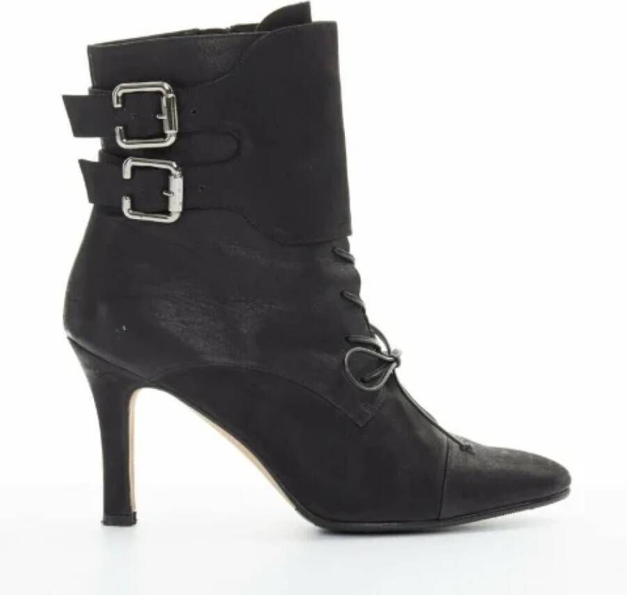 Manolo Blahnik Pre-owned Leather boots Black Dames