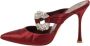 Manolo Blahnik Pre-owned Satin sandals Red Dames - Thumbnail 1