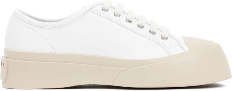 Marni Witte Leren Sneakers Hoge Zool White Heren
