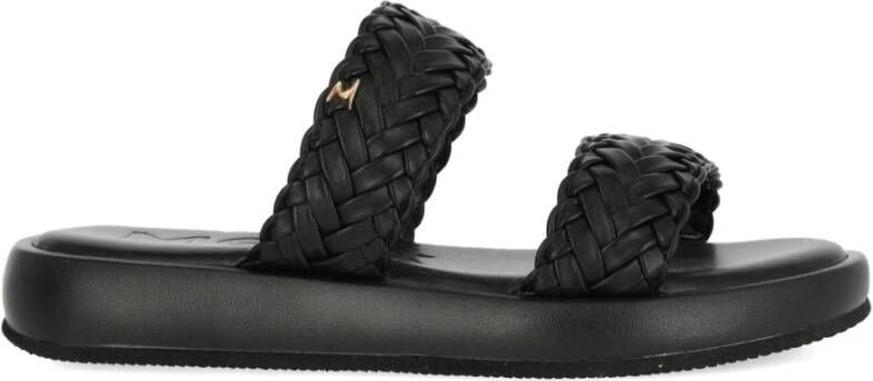 Mexx Zwarte platte sandalen voor vrouwen Black Dames
