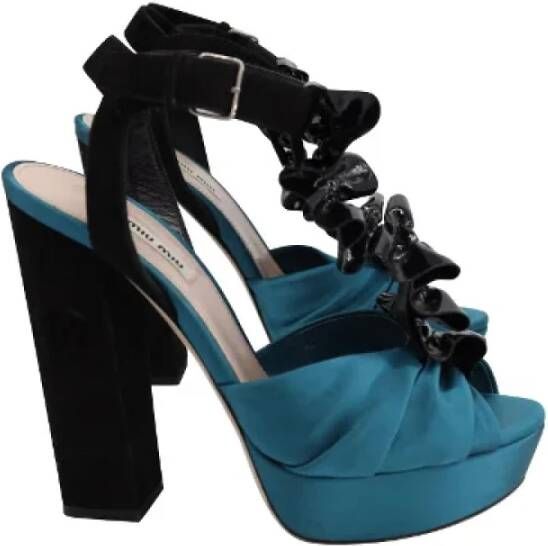 Miu Pre-owned Satin heels Blue Dames