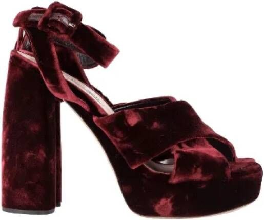 Miu Pre-owned Velvet heels Red Dames