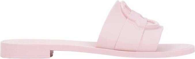 Moncler Lichtroze Rubberen Slide Sandalen Pink Dames