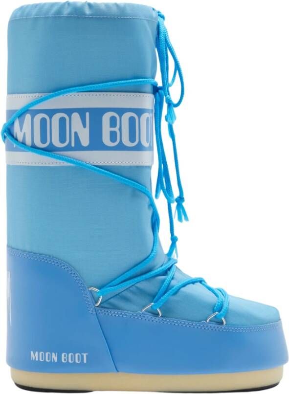 Moon boot Hoge Iconische Nylonlaarzen Alaskan Blue Dames